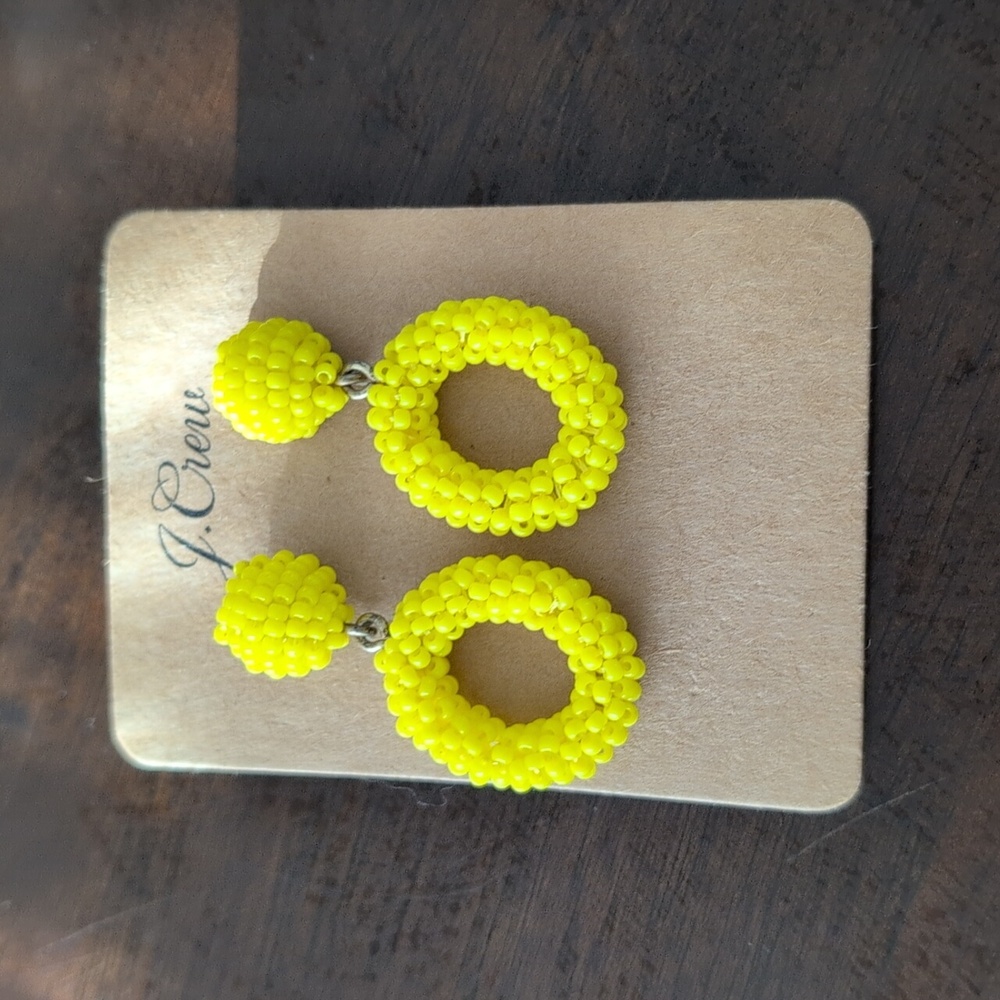 New J. Crew yellow post earrings